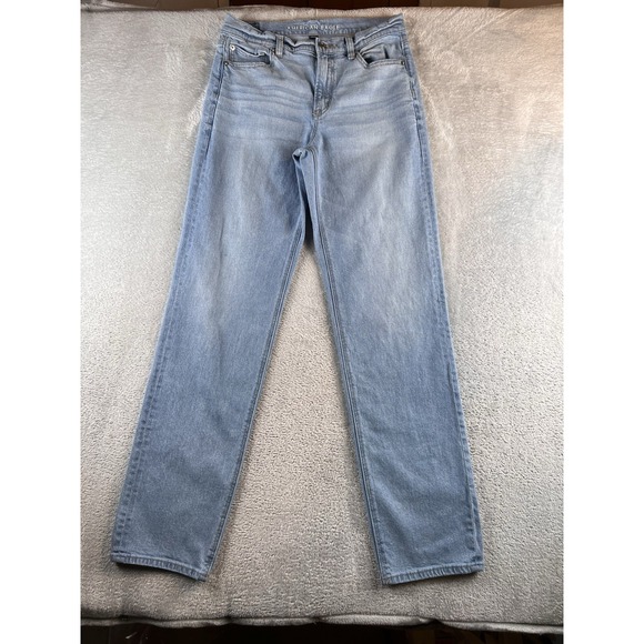 American Eagle Outfitters Denim - American Eagle Super High-Rise Straight Jeans Womens Size 8 Extra Long Blue